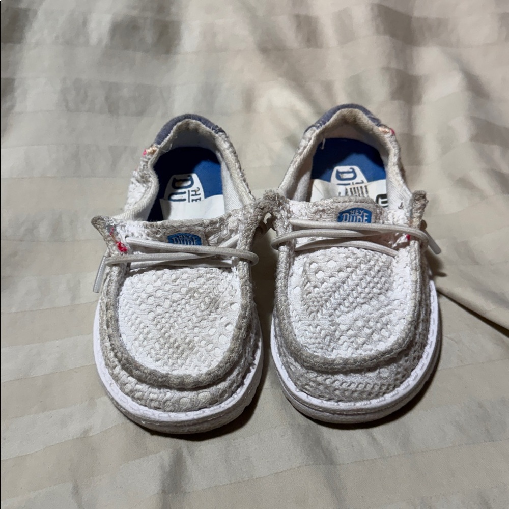White Hey Dude Boat Shoes